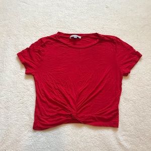 Red tied shirt/ crop top